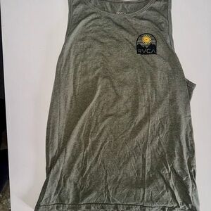 RVCA Heather Gray Tank with Sun Graphic